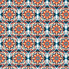 Contemporary abstract flower seamless pattern.