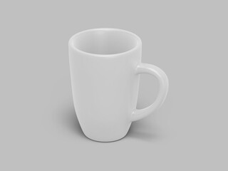 White Mug Mockup 3D Mockup with Grey Background
