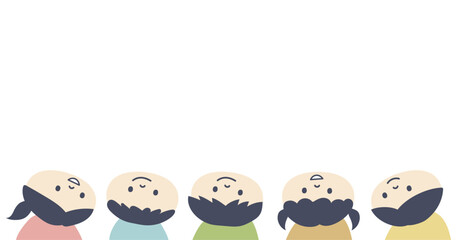 見上げる子供たちとテキストスペース