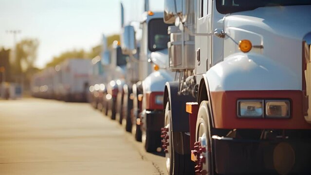 Detailed image of transportation trucks lined up near the facility, ready to transport the produced biodiesel to various locations. Each truck is specially equipped to ensure safe transport