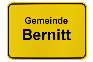 Illustration eines Ortsschildes der Gemeinde Bernitt in Mecklenburg-Vorpommern