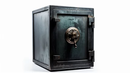 Foto op Canvas Old iron safe isolated on white background © Salman