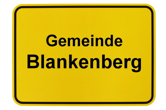 Illustration eines Ortsschildes der Gemeinde Blankenberg in Mecklenburg-Vorpommern