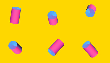 Colorful abstract background.Cute colorful modern  trendy pattern wallpaper with 3D shapes.