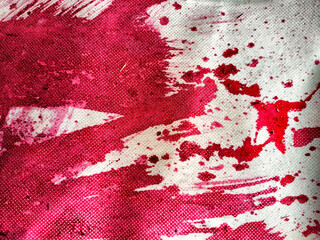 Abstract Background and texture with linen fabric and painted red spot. Place for text and copy...