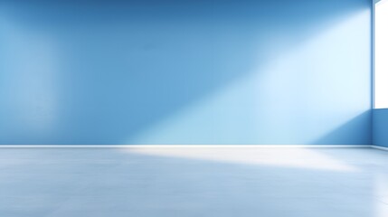 Abstract Play of Shadow and Sunlight on a Shiny Blue Wall, Perfect for Modern and Creative...
