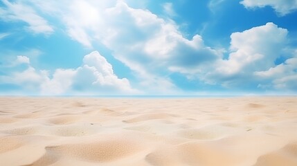Fototapeta na wymiar Sandy Dunes and Clear Blue Skies, A Low Angle View in Desert Paradise