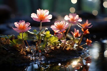 flowers in the rain