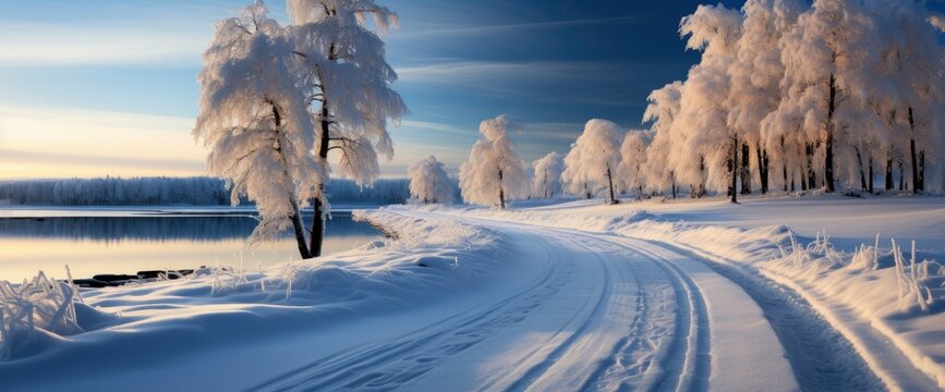 Beautiful Winter Road Natural Sunny Park , Background Image For Website, Background Images , Desktop Wallpaper Hd Images