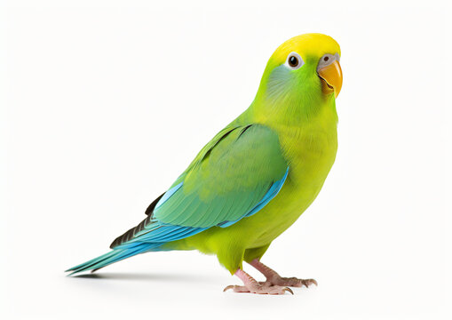 Parroted Parrot isolated on white background.