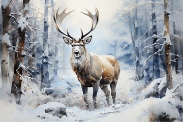 deer in the snow