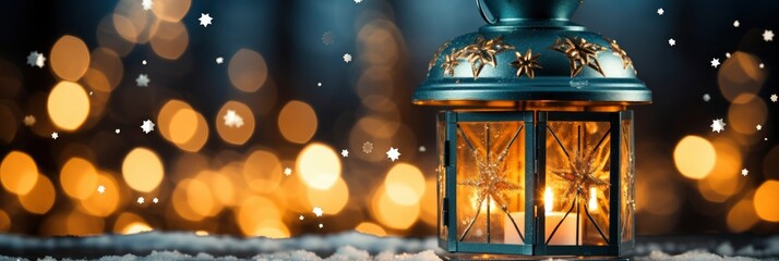 Christmas Lantern On Snow Fir Branch , Background Image For Website, Background Images , Desktop Wallpaper Hd Images