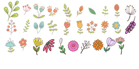 cute handdrawn flower vector