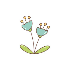 cute handdrawn flower vector