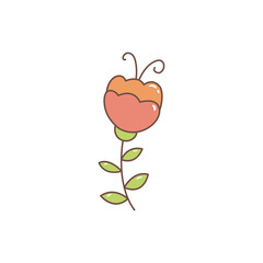 cute handdrawn flower vector