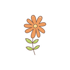 cute handdrawn flower vector