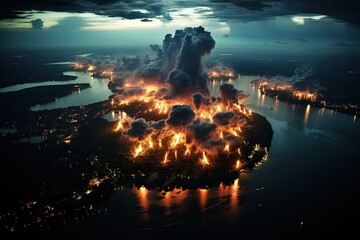 fireworks over the river