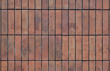 Closeup of Red Brick Concrete wall is a block texture background for design and decoration.