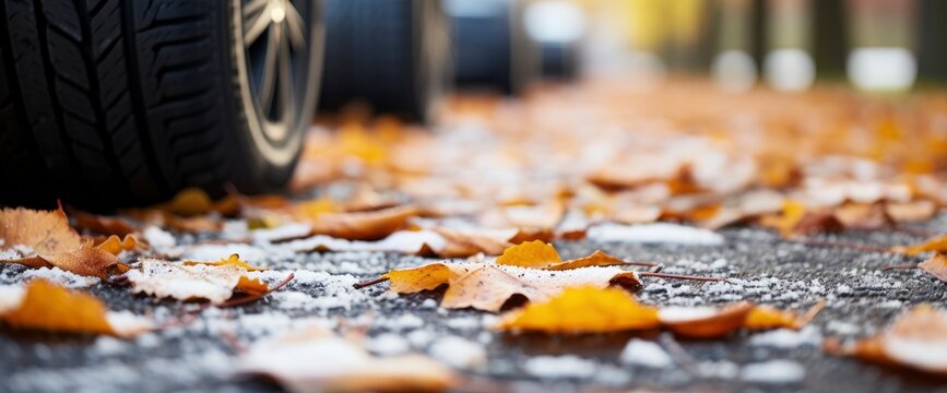 Closeup Car Tires Winter On Road , Background Image For Website, Background Images , Desktop Wallpaper Hd Images