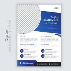 Corporate medical or healthcare flyer design layout