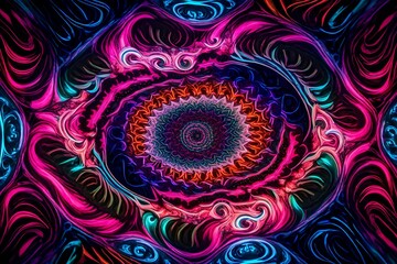Liquid neon in a kaleidoscope whirlpool