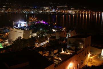 Views of the old streets of Dat Vila, the old center of Ibiza town, a UNESCO heritage site.