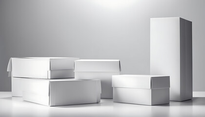 blank white, Packaging Boxes Mockup