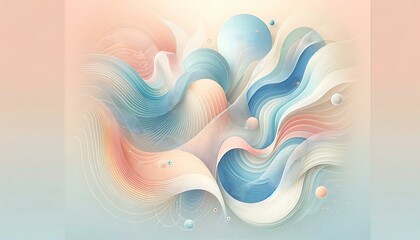 Abstract background with a soothing theme, featuring gentle pastel colors and soft, flowing patterns - obrazy, fototapety, plakaty
