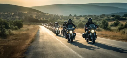 Poster riders, bikers, touring, two wheels. © killykoon