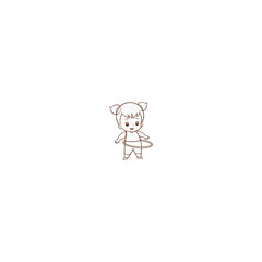 coloring set of children playing character