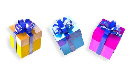 gift boxes with ribbons