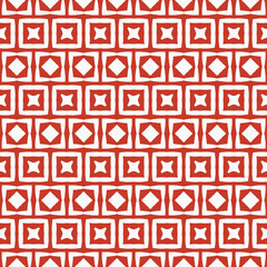 diamond and cross on red seamless pattern background