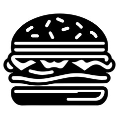 Burger vector silhouette illustration black color