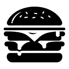 Burger vector silhouette illustration, Burger Food vector, Restaurant Burger silhouette illustration black color