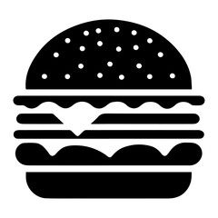 Burger vector silhouette illustration, Burger Food vector, Restaurant Burger silhouette illustration black color