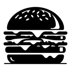 Burger vector silhouette illustration, Burger Food vector, Restaurant Burger silhouette illustration black color