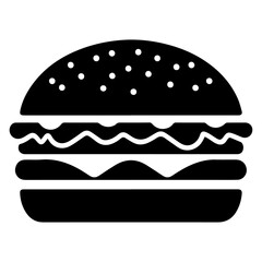 Burger vector silhouette illustration, Burger Food vector, Restaurant Burger silhouette illustration black color