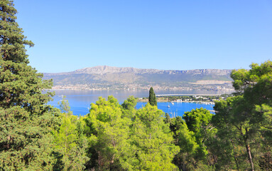 Fototapeta na wymiar Panorama from Forest Park Marjan in Split, Croatia