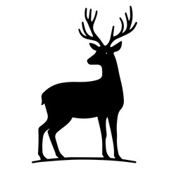 Deer vector silhouette illustration black color