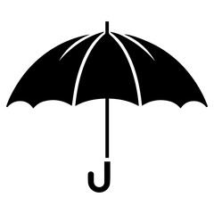 Umbrella vector silhouette illustration black color - obrazy, fototapety, plakaty