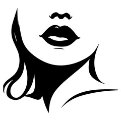 Female Lips vector silhouette illustration