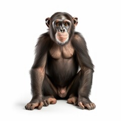 Fototapeta premium Adorable Chimpanzee full body on a white background