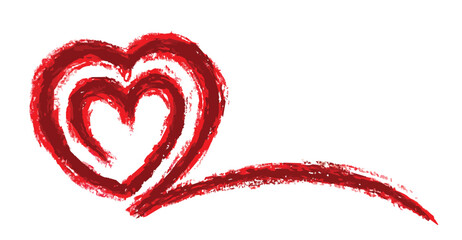 The stylized heart symbol, drawn in pastel. 
