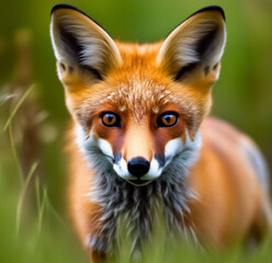 red fox in the grass