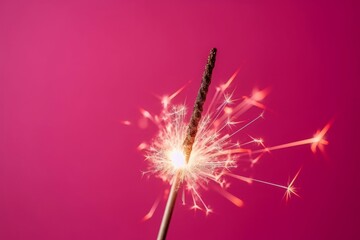 Bright glowing sparkler stick on party celebration. Twinkle radiant firework cracker holiday. Generate ai