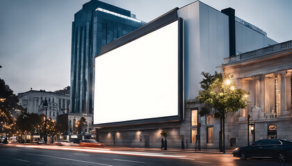 blank white, Mockup of a street billboard