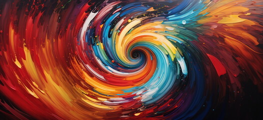 oil painting spinning eye swirl - obrazy, fototapety, plakaty