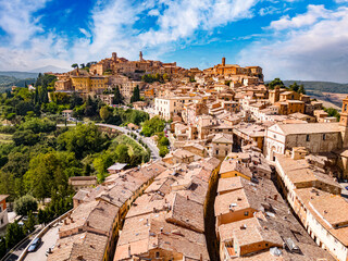 Aerial view of Montepulciano,Tuscany, Italy - obrazy, fototapety, plakaty