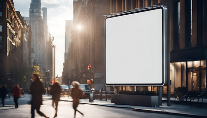 blank white, Publicly visible billboard that is clear and has a blank copy space screen - obrazy, fototapety, plakaty