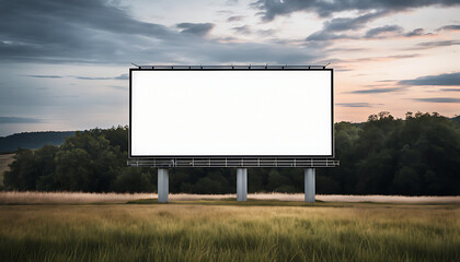 blank white, Publicly visible billboard that is clear and has a blank copy space screen